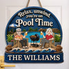 Personalized Wood Sign - Poolside, Summer Gift for Couple - Cheers to Sunny Days