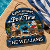 Personalized Wood Sign - Poolside, Summer Gift for Couple - Cheers to Sunny Days