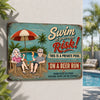 Custom Home Decor Metal Sign - Personalized Summer Vacation And Travel Gifts For Husband And Wife, Him And Her - We're On A Beer Run