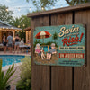 Custom Home Decor Metal Sign - Personalized Summer Vacation And Travel Gifts For Husband And Wife, Him And Her - We're On A Beer Run