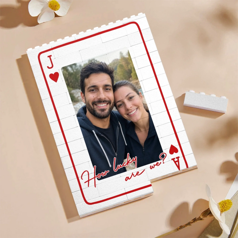 Personalized Photo Building Brick Blocks - Anniversary Gift For Couple - Love Lives On