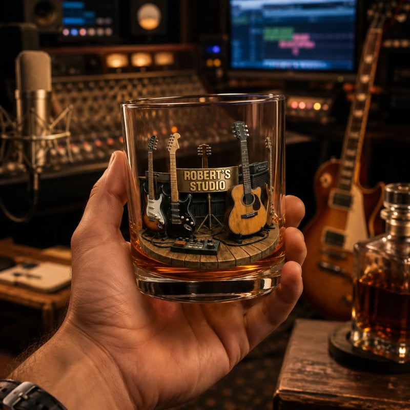Personalized Whiskey Glass – Gifts For Music Lover – Music Is My Escape