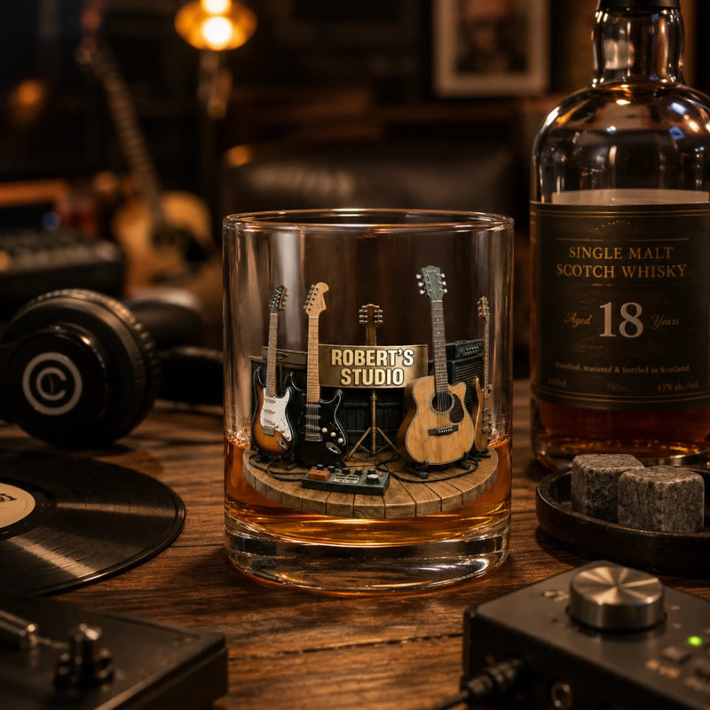 Personalized Whiskey Glass – Gifts For Music Lover – Music Is My Escape