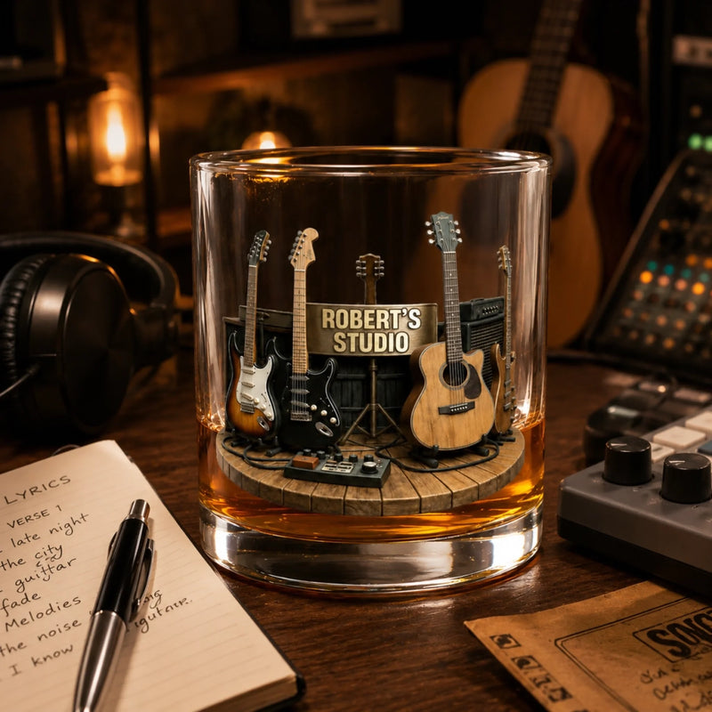 Personalized Whiskey Glass – Gifts For Music Lover – Music Is My Escape