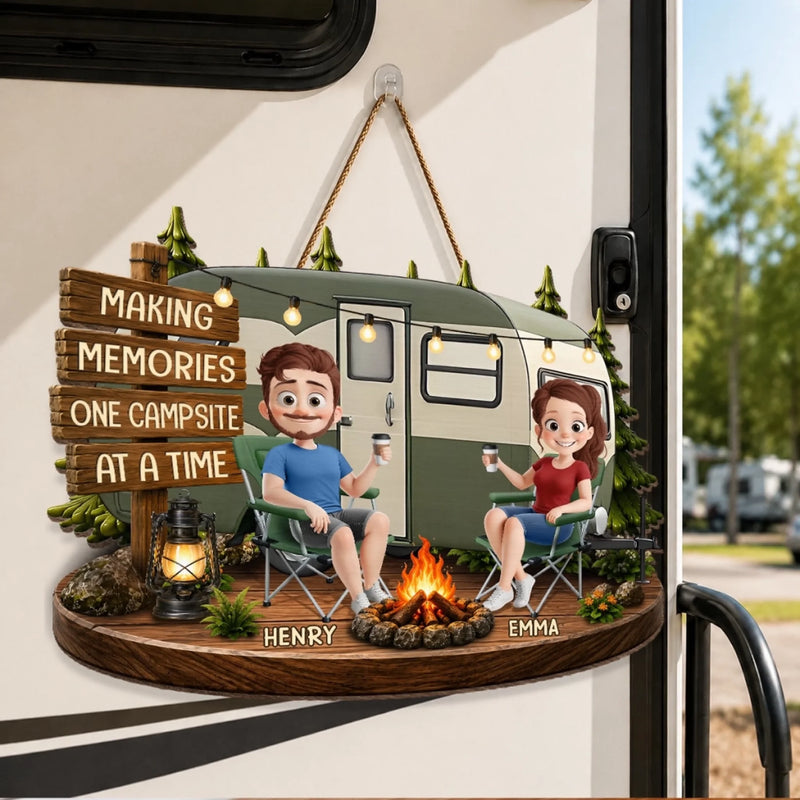 Personalized Wood Sign - Anniversary Gift for Couple, Camping Lovers - Living the Camp Life