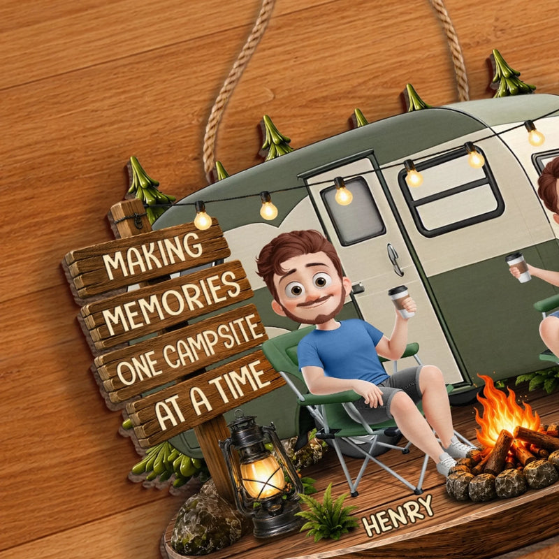 Personalized Wood Sign - Anniversary Gift for Couple, Camping Lovers - Living the Camp Life