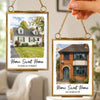 Personalized Photo Frame Ornament - Housewarming Christmas Gift for New Homeowners, Family, Couple - Family Begins At Home