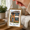 Personalized Photo Frame Ornament - Housewarming Christmas Gift for New Homeowners, Family, Couple - Family Begins At Home