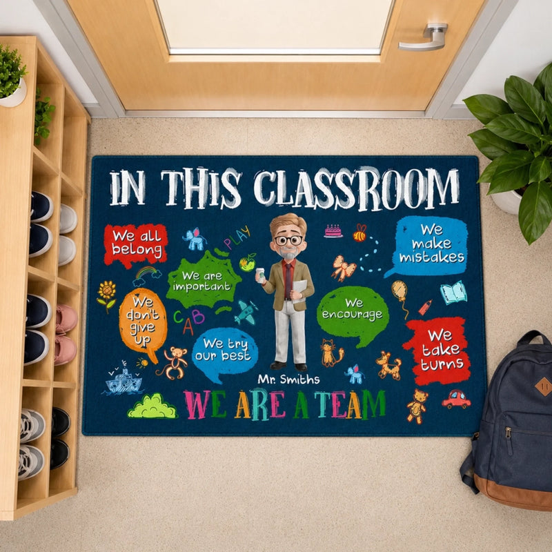Personalized Home Decor Decorative Mat - Back To School Gift For Teachers - Mistakes Make Us Better