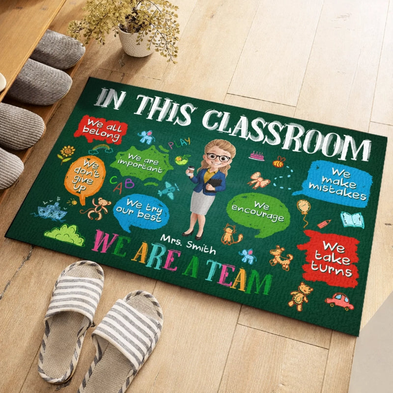 Personalized Home Decor Decorative Mat - Back To School Gift For Teachers - Mistakes Make Us Better