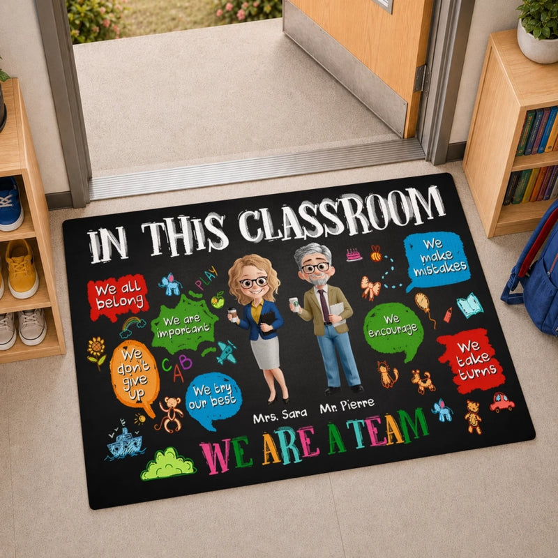 Personalized Home Decor Decorative Mat - Back To School Gift For Teachers - Mistakes Make Us Better