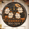 Personalized Wood Sign - Halloween Birthday Gift For Mom, Grandma - Witching Hour With My Boos