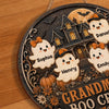 Personalized Wood Sign - Halloween Birthday Gift For Mom, Grandma - Witching Hour With My Boos