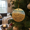 Personalized Ceramic Ornament – Christmas, Anniversary Gift For Couple – Our Happily Ever After, Set In Sand