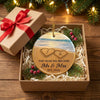 Personalized Ceramic Ornament – Christmas, Anniversary Gift For Couple – Our Happily Ever After, Set In Sand