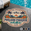 Personalized Shaped Doormat - Poolside, Summer Gift For Couple, Family - Making Summer Memories