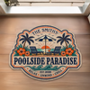 Personalized Shaped Doormat - Poolside, Summer Gift For Couple, Family - Making Summer Memories