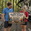Personalized Home Decor Metal Sign - Anniversary Gift For Camping Lovers, Couple - Campfire And Love