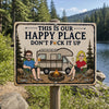Personalized Home Decor Metal Sign - Anniversary Gift For Camping Lovers, Couple - Campfire And Love