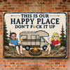 Personalized Home Decor Metal Sign - Anniversary Gift For Camping Lovers, Couple - Campfire And Love