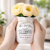 Personalized Photo Flower Vase With Ribbon – Christmas, Housewarming Gift for New Homeowners, Couple – Bless This Home