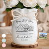 Personalized Photo Flower Vase With Ribbon – Christmas, Housewarming Gift for New Homeowners, Couple – Bless This Home