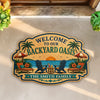 Personalized Shaped Doormat - Poolside, Summer Gift For Couple, Family - Welcome to Our Paradise