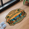 Personalized Shaped Doormat - Poolside, Summer Gift For Couple, Family - Welcome to Our Paradise