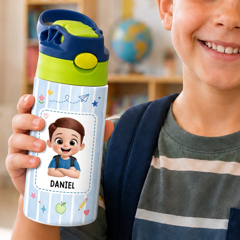 Personalized Kids Insulated Water Bottle – Back To School Gift For Kid – Let's Make Today Amazing