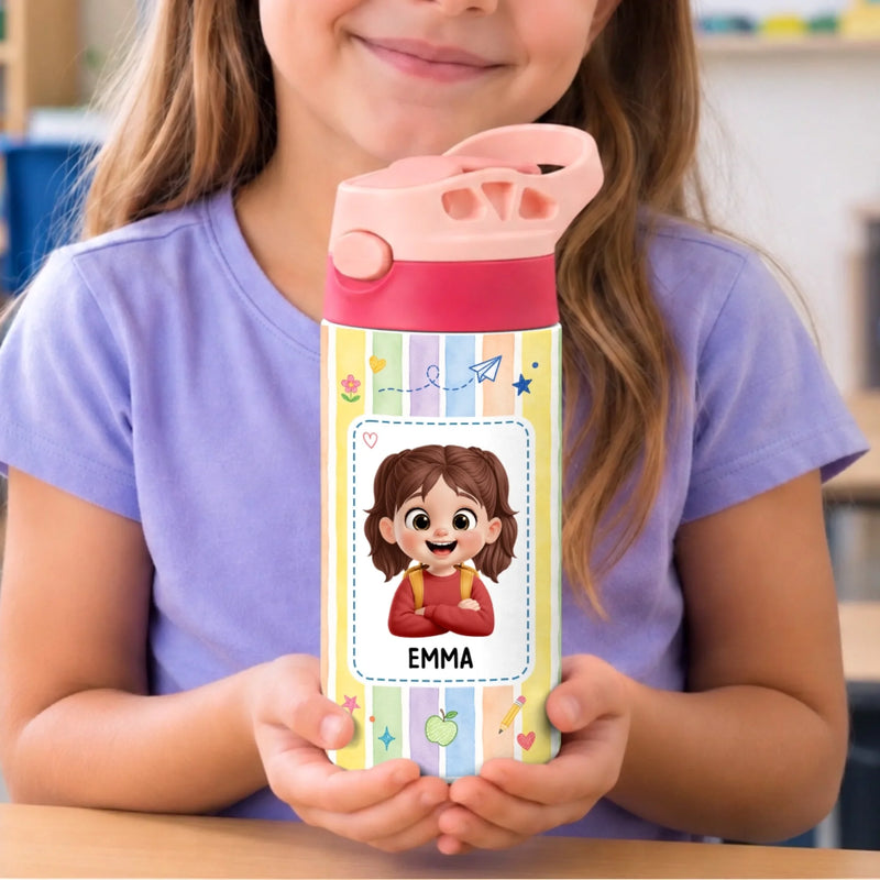 Personalized Kids Insulated Water Bottle – Back To School Gift For Kid – Let's Make Today Amazing