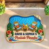 Personalized Shaped Doormat - Poolside, Summer Gift For Couple, Family - Making Waves Together