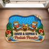 Personalized Shaped Doormat - Poolside, Summer Gift For Couple, Family - Making Waves Together