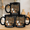 Personalized Black Mug – Halloween Gift for Book Lovers, Family – I Ain't Afraid Of No Ghost