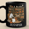 Personalized Black Mug – Halloween Gift for Book Lovers, Family – I Ain't Afraid Of No Ghost