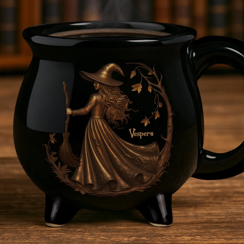 Personalized Cauldron Coffee Mug - Halloween Witchy Gift For Sister, Bestie, Best Friend - Midnight Magic