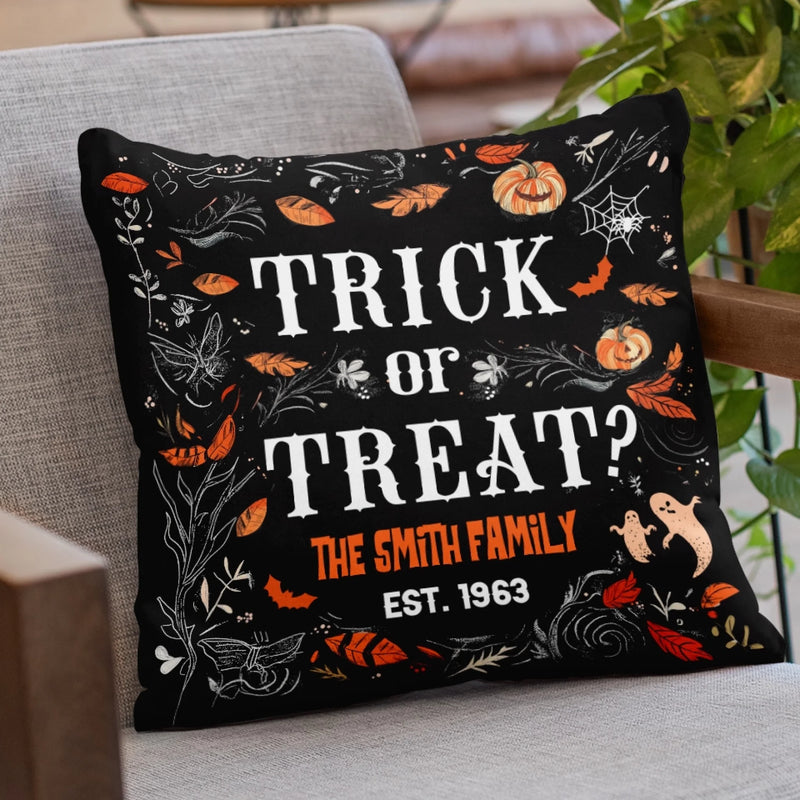 Personalized Pillow – Halloween Gift For Family - Candy First, Questions Later