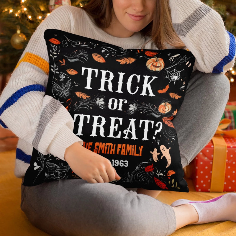 Personalized Pillow – Halloween Gift For Family - Candy First, Questions Later