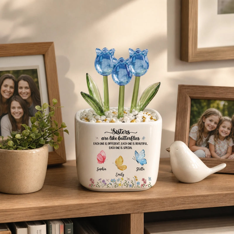 Personalized Glass Everlasting Tulips – Custom Gifts For Bestie, Best Friend - Different, Beautiful, and Always Special