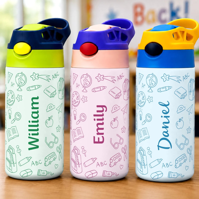 Personalized Kids Insulated Water Bottle – Back To School Gift For Kid – Little Explorer