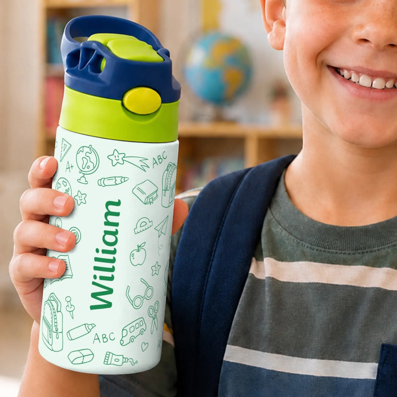 Personalized Kids Insulated Water Bottle – Back To School Gift For Kid – Little Explorer