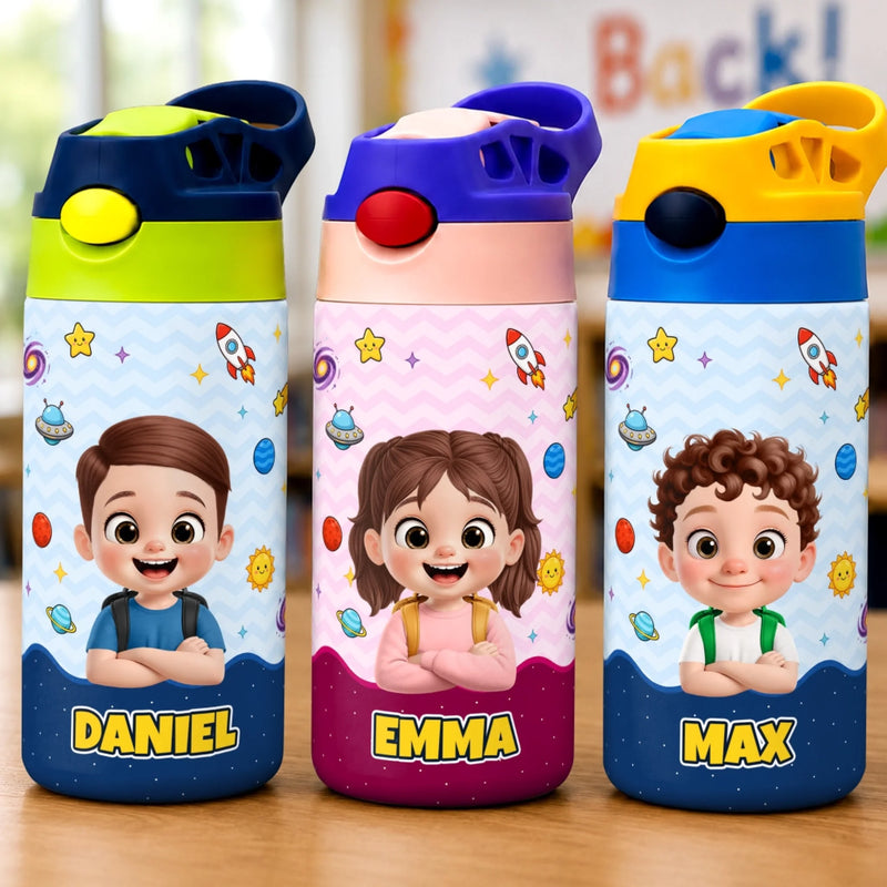 Personalized Kids Insulated Water Bottle – Back To School Gift For Kid – School Mode On