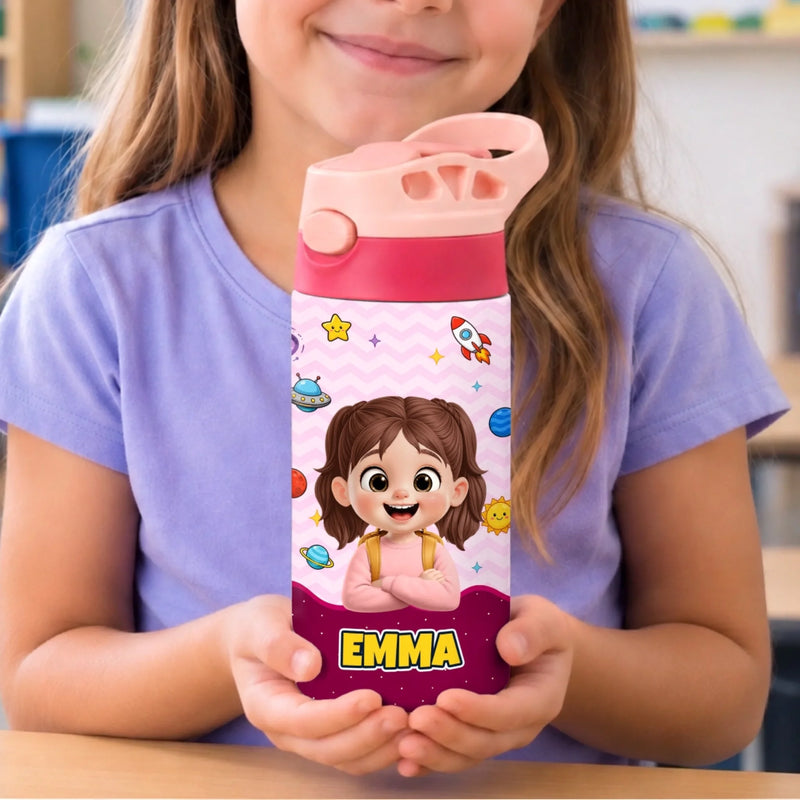Personalized Kids Insulated Water Bottle – Back To School Gift For Kid – School Mode On