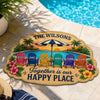Personalized Shaped Doormat - Poolside, Summer Gift For Family - Swim More, Worry Less