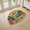 Personalized Shaped Doormat - Poolside, Summer Gift For Family - Swim More, Worry Less