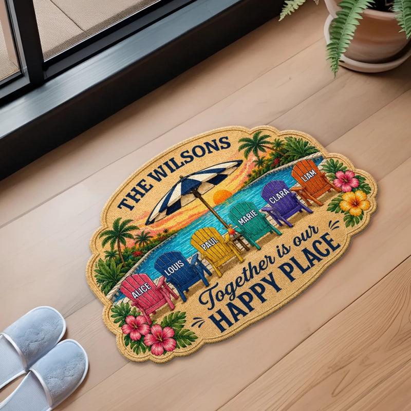 Personalized Shaped Doormat - Poolside, Summer Gift For Family - Swim More, Worry Less
