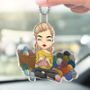 Personalized Acrylic Car Ornament – Gift For Crochet Lover – Yarn Is My Therapy