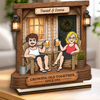 Personalized 2-Layered Wooden Plaque - Anniversary Gift For Couple - New Keys, New Memories