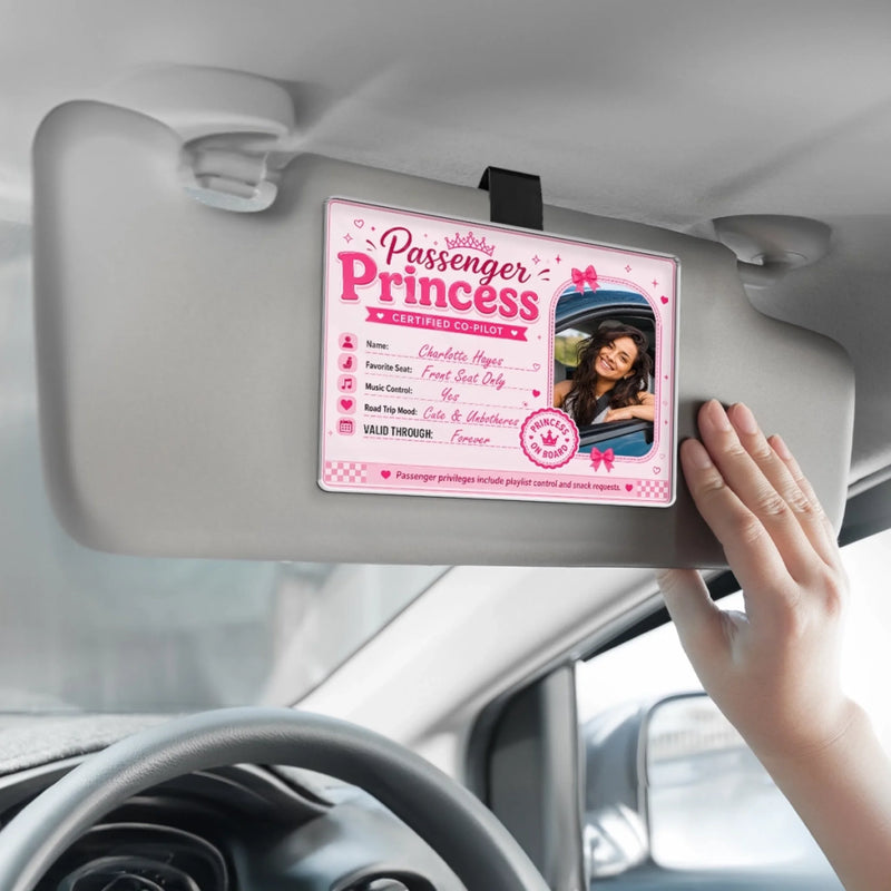 Personalized Photo Acrylic Car Visor Clip – Anniversary Gift For Girlfriend, Wife, Couple – Welcome To Long Trip