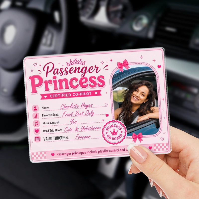 Personalized Photo Acrylic Car Visor Clip – Anniversary Gift For Girlfriend, Wife, Couple – Welcome To Long Trip