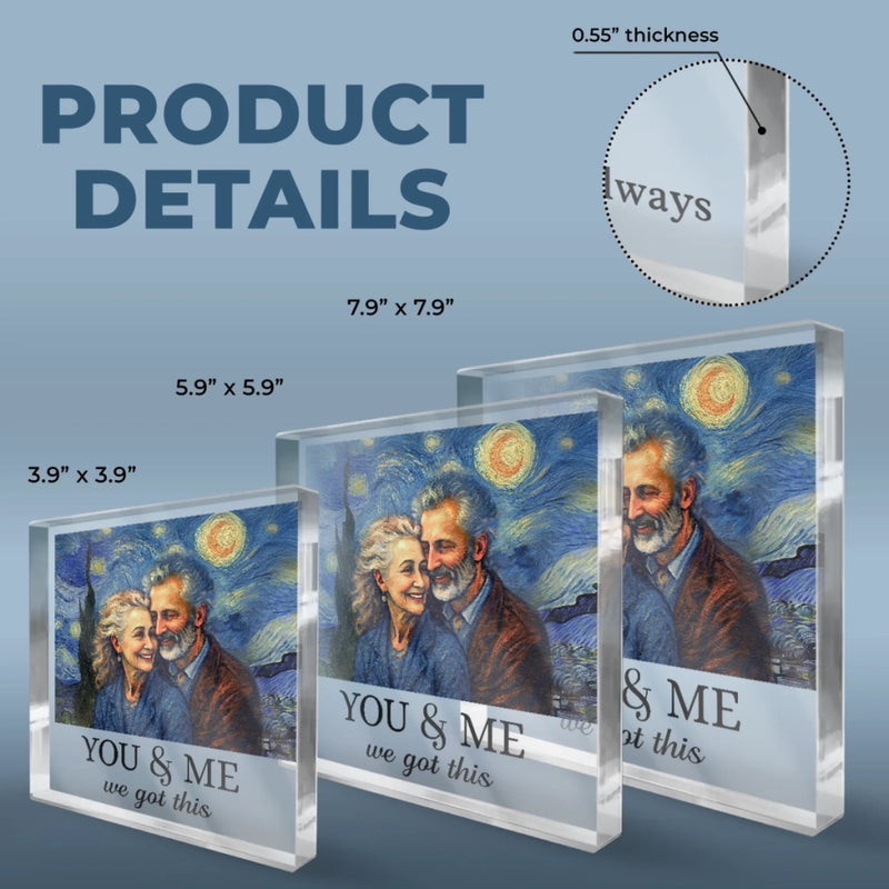 Personalized Photo Acrylic Plaque – Anniversary Gift For Couple – You & Me, Written In The Stars